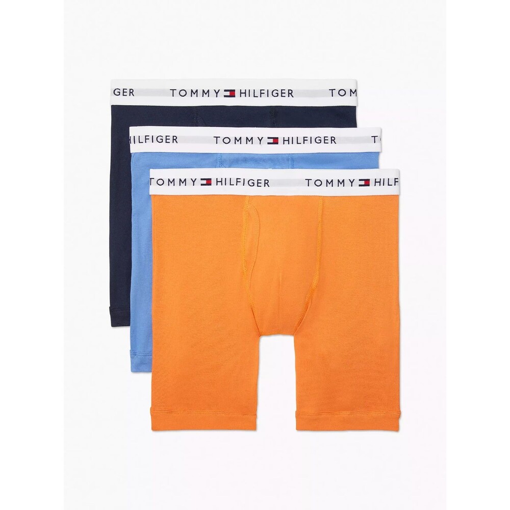 TOMMY HILFIGER Boxer Briefs Mens Small 3-Pack 100% Cotton Classics Logo